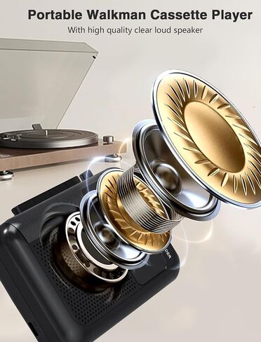 Stereo Cassette Player-Walkman Tape Recorder with Built-in Mic External Clear Speakers, 2AA Battery or USB Power Supply in Saudi Arabia