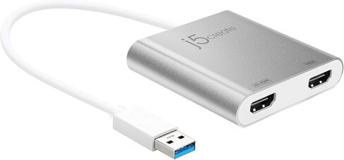 j5create USB to HDMI Adapter - Dual HDMI USB 3.0 Multi-Monitor Cable | 4K + 1080p | Compatible with Windows and macOS (JUA365) in Saudi Arabia