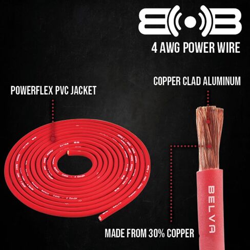Belva True 4 Gauge AWG Premium CCA Complete Amplifier Wiring Kit in Kuwait