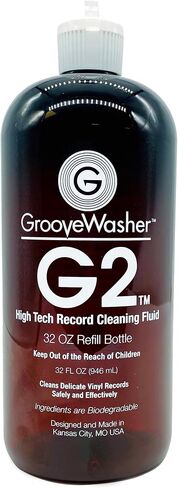 GrooveWasher G2 Vinyl Record Cleaner Solution Spray, 8 Fl Oz Refill | Record Cleaning Solution & Fluid; No-Rinse, Anti-Static Formula Lifts Dust, Dirt & Fingerprints, No Residue. Safe For Vinyl in Kuwait