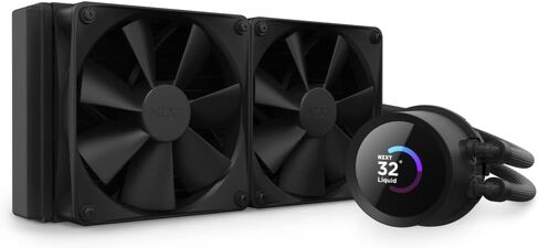 NZXT H5 Flow RGB Compact ATX Mid-Tower PC Gaming Case– Black & Kraken 240 - ‎RL-KN240-B1-240mm AIO CPU Liquid Cooler - Customizable 1.54" Square LCD Display for Images in Saudi Arabia