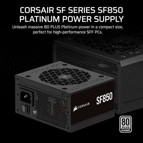 Corsair SF850L Fully Modular Low-Noise SFX Power Supply - ATX 3.0 & PCIe 5.0 Compliant - Quiet 120mm PWM Fan - 80 Plus Gold Efficiency - Zero RPM Mode - 105°C-Rated Capacitors - Black in Saudi Arabia