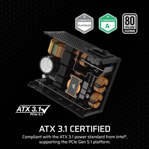 Corsair SF850L Fully Modular Low-Noise SFX Power Supply - ATX 3.0 & PCIe 5.0 Compliant - Quiet 120mm PWM Fan - 80 Plus Gold Efficiency - Zero RPM Mode - 105°C-Rated Capacitors - Black in Saudi Arabia