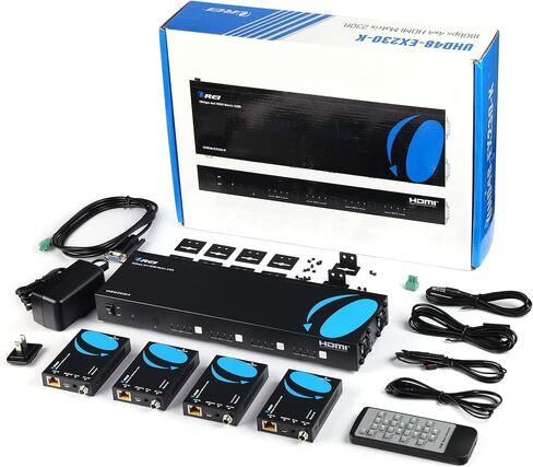 4K 4x4 HDMI Extender Matrix by OREI - UltraHD 4K @ 60Hz 4:4:4 Over Single CAT5e/6/7 Cable with HDR Switcher & IR Control, RS-232 - Up to 230 Ft - 1080P Downscale - 4 x Loop Out - 4 Receivers Included | HDMI Matrix Switch Extender, 4x8 HDMI Extender Matrix in Kuwait
