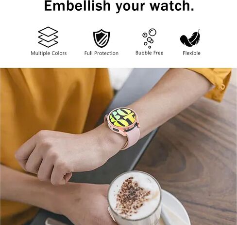 [12 حزمة] متوافق مع واقي شاشة Samsung Galaxy Watch 5/4 40 مم، غطاء حماية كامل من مادة TPU الناعمة من YUVIKE، غطاء حماية مضاد للخدش للنساء والرجال 40 مم in Kuwait