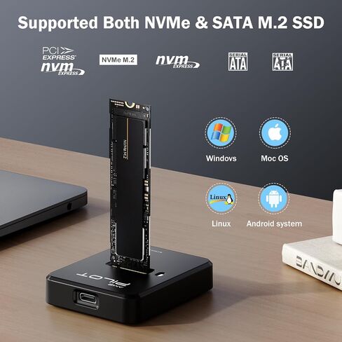 M.2 NVMe SATA to USB C Dock 10Gbps SSD Reader M2 External Adapter in Kuwait