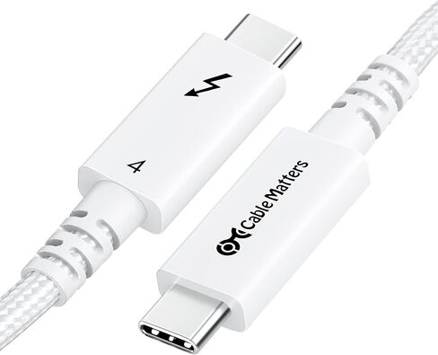 Cable Matters [Intel Certified] Braided 40Gbps Active Thunderbolt 4 Cable 6.6 ft with 100W Charging Power Delivery and 8K Video - Fully Compatible with Thunderbolt 3, USB 4 / USB4, and USB C Port in Saudi Arabia