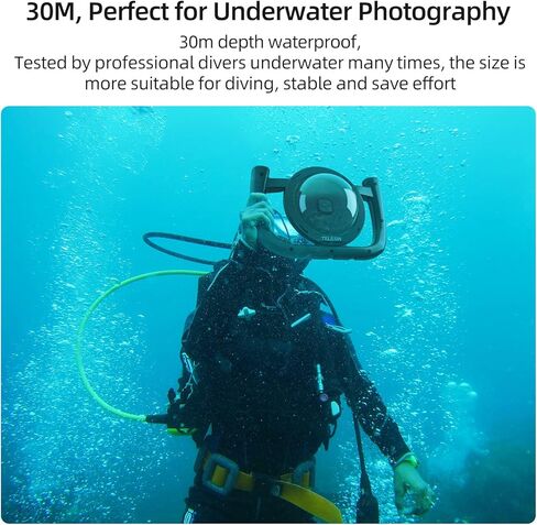 TELESIN 6''Dome Port Camera Lens غطاء شفاف لـ GoPro Hero 7 Black، Hero 6 Hero 5 Black Hero 2018، مع غطاء مبيت مقاوم للماء مسدس الزناد قبضة اليد العائمة، ملحقات الغوص تحت الماء in Kuwait