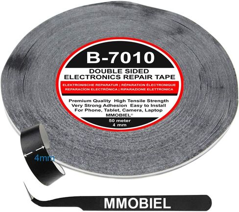 MMOBIEL Double Sided Adhesive Tape 1mm 50m Roll (164ft) Black Ultra Thin Mounting Tape for LCD Screen Repair, Smartphone Tablet Laptop Glass Fix in Kuwait