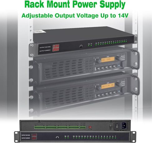 DC 16 Channel VBR CCTV 12V 20A Distributed Power Supply Rack Mount, PTC Reset Fuse,（UPS） Uninterruptible Power Supply System Function，Adjustable Output Voltage，for Security Cameras, DVR，NVR in Kuwait