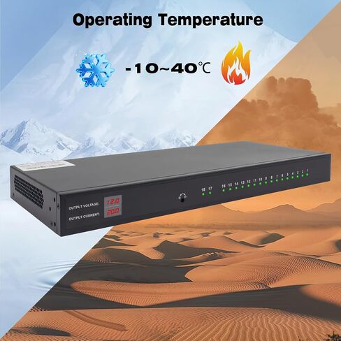 DC 16 Channel VBR CCTV 12V 20A Distributed Power Supply Rack Mount, PTC Reset Fuse,（UPS） Uninterruptible Power Supply System Function，Adjustable Output Voltage，for Security Cameras, DVR，NVR in Kuwait