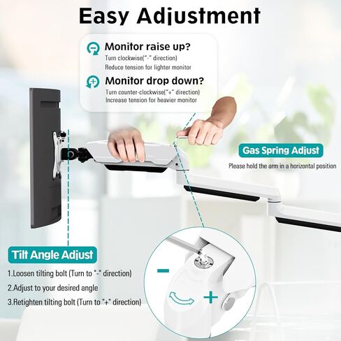 حامل مكتب ثلاثي للشاشة MOUNT PRO - ذراع شاشة زنبركية غازية مفصلية، قابل للإزالة بمشبك وقاعدة جروميت - يناسب شاشات الكمبيوتر LCD مقاس 13 إلى 27 بوصة، VESA 75x75، 100x100 in Saudi Arabia