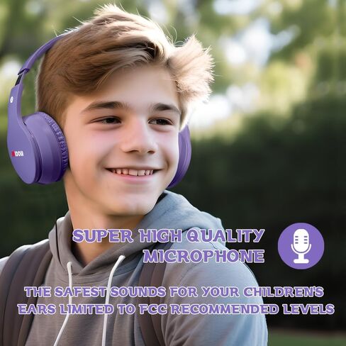 Kids Bluetooth Headphones Wireless Over-Ear,68Hrs,Volume Limit 85/94dB Blue in Kuwait