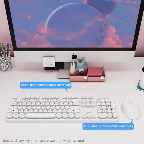 Wireless Keyboard and Mouse Cute Retro Typewriter for PC in Kuwait