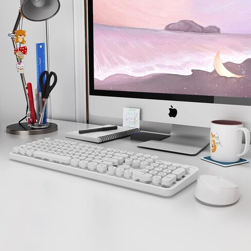 Wireless Keyboard and Mouse Cute Retro Typewriter for PC in Kuwait