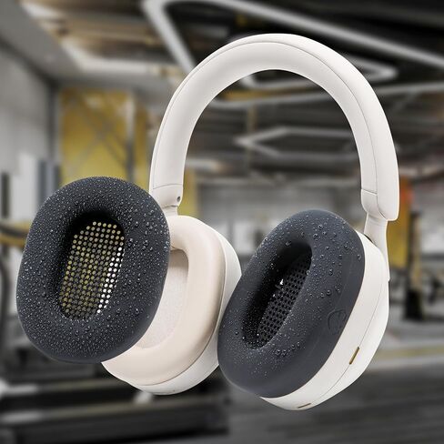 WC SweatZ XM5 - Patented Earpad Sweat Covers for Sony WH1000XM5 | Made by Wicked Cushions | Full 360 Protection, Sweatproof & Washable | Black in Kuwait