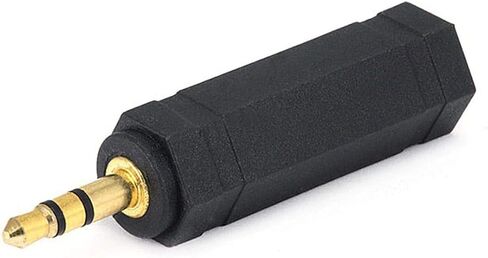 Monoprice 3.5mm Stereo Plug to 6.35mm (1/4 Inch) Stereo Jack Adaptor - Gold Plated, Black in Saudi Arabia