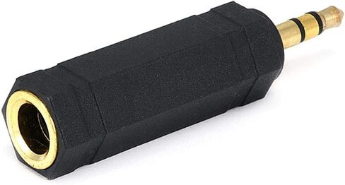 Monoprice 3.5mm Stereo Plug to 6.35mm (1/4 Inch) Stereo Jack Adaptor - Gold Plated, Black in Saudi Arabia