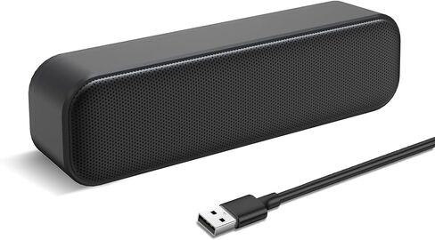USB Computer Speaker,USB Powered Mini Soundbar Speaker,Laptop Stereo Speakers with Space Saving Design for Computer Laptop Desktop PC Dorm Offce Desk Restaurant in Saudi Arabia