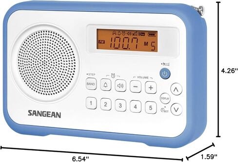 Sangean PR-D18BK AM/FM/Portable Digital Radio with Protective Bumper (Gray/Black) Black/Grey in Kuwait