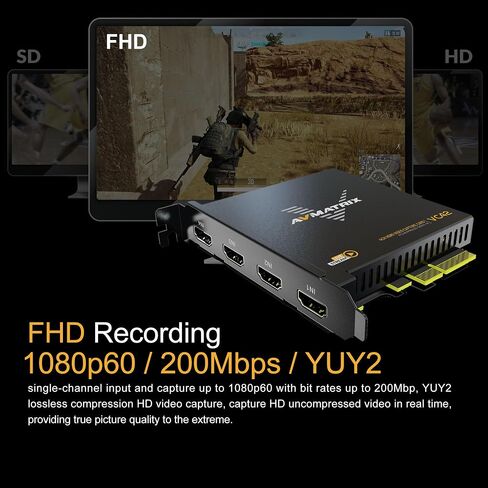 UC2018 Video Capture Card SDI&HDMI to USB 3.0(Gen1) 1080P60 Uncompressed (YUY2) Video Capture with Line in for Video Conferencing Telemedicine Online Education on OBS, Zoom, Teams, PC/Mac | Uncompressed(YUY2),Line in,Teleconferencing Telemedicine Online E in Kuwait