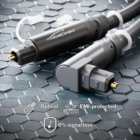 كابل TOSLINK، بزاوية 90 درجة مع فقدان الإشارة بنسبة 0% - 5 أقدام - كابل ألياف ضوئية لمكبرات الصوت (TOSLINK إلى TOSLINK، كابل الصوت البصري، S/PDIF الرقمي، أجهزة ستريو/مكبرات الصوت/مكبرات الصوت، Xbox One/PS4) - CableDirect in Kuwait