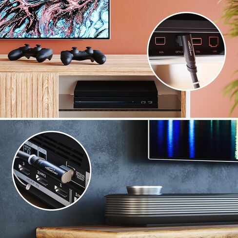 كابل TOSLINK، بزاوية 90 درجة مع فقدان الإشارة بنسبة 0% - 5 أقدام - كابل ألياف ضوئية لمكبرات الصوت (TOSLINK إلى TOSLINK، كابل الصوت البصري، S/PDIF الرقمي، أجهزة ستريو/مكبرات الصوت/مكبرات الصوت، Xbox One/PS4) - CableDirect in Kuwait