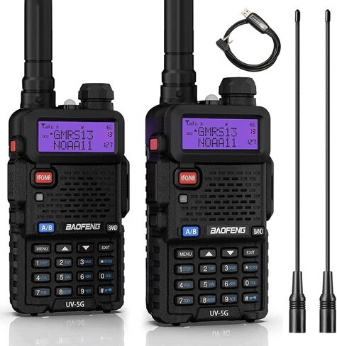 BAOFENG UV-5G (UV-5X) GMRS Handheld Radios, Long Range Two Way Radio 2 Pack | CHIRP Compatible, Repeater Capable, NOAA Weather Scan, for Camping, Off-Road Trips, Emergency Use in Kuwait