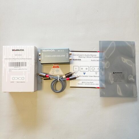 Noise Isolator RCA Audio Hum Eliminator (No Affects Bass) Noise Filter Aluminum Shell Ground Loop Noise Isolator for HiFi Stereo Home Theater Car Audio Player Plug&Play (Silver-Gray) in Saudi Arabia