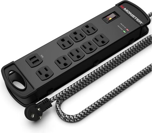 Monster Pro MI Professional Surge Protector Power Strip with Fireproof MOV Technology for Computers, Amplifiers, Pedal Boards, and Pro Audio Gear in Kuwait