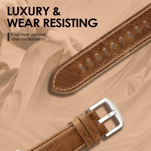 EDIMENS Leather Bands Compatible with Apple Watch 46mm 45mm 44mm 42mm(Series 1 2 3) Band Men Women, Vintage Genuine Leather Wristband Replacement Band Compatible for Apple Watch iwatch Series 10 9 8 7 6 5 4 SE in Kuwait
