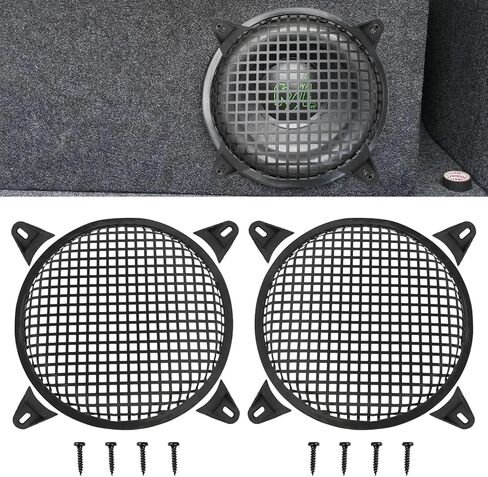 12" Speaker Grill Cover: Car Audio Speaker Grill Cover, Subwoofer Metal Mesh-Waffle Grill Cover Protector with Rubber Frame(Pack of 2) in Saudi Arabia