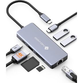 USB C Hub 4K@30Hz USB C to Dual HDMI Adapter with 100W Power Delivery, 3 USB Data Transfer, HDMI to USB C Adapter USB C Docking Station Dual Monitor for Dell HP Lenovo Asus, MacBook Pro Air