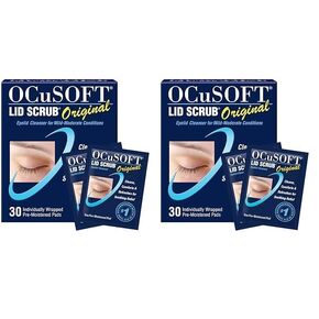 OCuSOFT Lid Scrub Original Eyelid Cleanser - Pre-Moistened Eyelid Wipes for Mild to Moderate Conditions - Eyelid Cleanser to Clean, Comfort & Soothe Irritated Eyelids - 30 Count