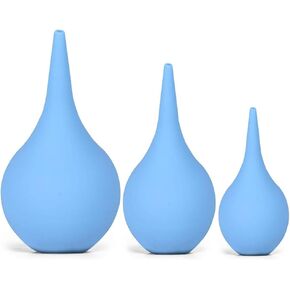 3 Pack Hand Bulb Ear Syringes, Soft Reusable Rubber Suction Ear Bulb Syringe Ball, Baby Ear Cleaning Bulb, Ear Washing Squeeze Bulb for Kids, Adults, Pet (3 Sizes)