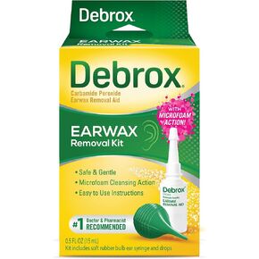 Debrox Ear Wax Removal Kit - Includes Bulb Syringe and 0.5 Fl Oz Removal Drops for Cleaning Ears (Pack of 2)