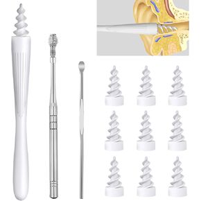3 in 1 Ear Wax Removal Tool, 2024 Q-Grips Ear Wax Removal Reusable and Washable Replacement Soft Silicone Tips for Cleaner Earwax, Ear Wax Removal Kit Contains 3 Types of Ear Cleaner Tools