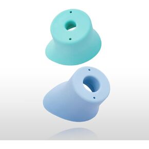 Fullicon 2 Pack Eye Drop Helper for Seniors, Safe SilkyDrop with 2 Small Light Points, Soft Eye Drop Guide, Easy to Use Eye Drop Dispenser for Elderly for Most Eye Drop Bottles (Blue & Green)