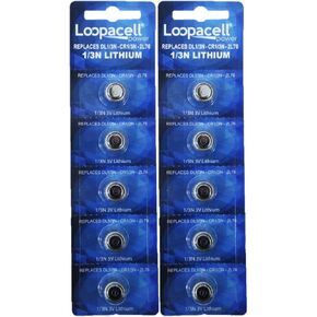 Loopacell High Power Button Cell 3V Lithium Assorted Battery CR2032 CR2025 CR2450 CR1620 CR1632, 25 Piece Set