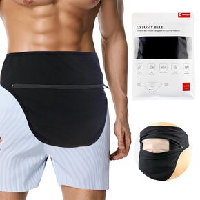 Ostomy Belt for Men Women, Adjustable Ostomy Bag Cover for Keeping Ostomy Bag in Place, Stealth Colostomy Support Belt Ostomy Wrap for Swimming Outdoor Activities (M 28"-33")