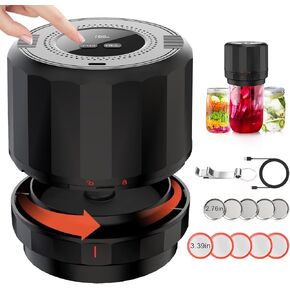 Electric Mason Jar Vacuum Sealer Kit - Vacuum Sealer for Jars, Electric Vacuum Sealer for Mason Jars, Canning Jar Sealer with Regular and Wide Mouth Mason Jars Lids