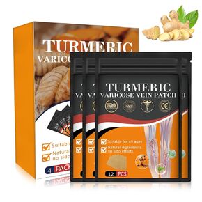 48 PCS Turmeric Varicose Vein Patch Natural Relief Treatment for Legs, Spider Varicose Vein Patch
