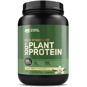 Optimum Nutrition Gold Standard 100% Plant Based Protein Powder, Gluten Free, Vegan Protein for Muscle Support and Recovery with Amino Acids - Creamy Vanilla, 20 Servings (Packaging May Vary)