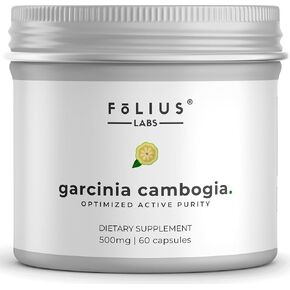 Pure Garcinia Cambogia Extract Supplement 500mg - 100% Natural HCA Extract Concentrated to 60% - Supports Healthy Digestion and Metabolism - 60 Capsules