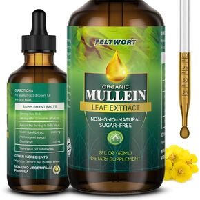 USDA Organic Mullein Drops for Lungs - Made in USA - Licorice Extract Supplement - Lung & Bronchial Cleanse for Smokers - for Respiratory Health - Supports tinctures, Water, Tea