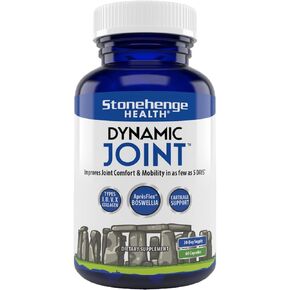 Stonehenge Health Dynamic Joint Supplement - Comfort, Mobility, Flexibility with AprèsFlex Boswellia, MSM, Collagen, Bromelain, Turmeric, Vitamin C, D3 (60 Capsules)