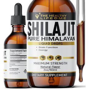 Pure Himalayan Shilajit Liquid Drops | Natural Shilajit Drops | 85+ Trace Minerals & 40% Fulvic Acid | Energy | Strength & Immunity | by the Healthy Life 4 me | 60 Day Supply