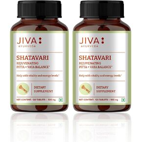 JIVA Shatavari Tablets 500mg | 100% Pure & Natural Supplement for Men & Women - 120 Tablets (2)
