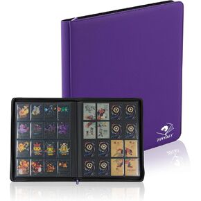 DTCGBIN Premium Trading Card Binder for Pokemon Cards,Holds 1000+ Cards,16 -Pocket Ringless Side Loading Binder with Zipper Trading Card Album Folder for Poke TCG Cards Etc.- Black