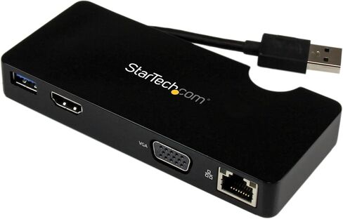 StarTech.com USB 3.0 إلى DVI محول مع منفذ USB واحد - 1920x1200 - بطاقة فيديو ورسومات خارجية - محول شاشة مزدوجة - يدعم ويندوز (USB32DVIEH) in Kuwait
